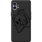 Черный чехол BoxFace Nothing Phone (1) Skull and Roses