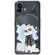 Прозрачный чехол BoxFace Nothing Phone (2) Cat Style