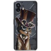 Прозрачный чехол BoxFace Nothing Phone (2) Steampunk Cat