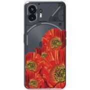 Прозрачный чехол BoxFace Nothing Phone (2) Red Poppies