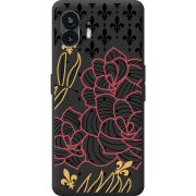 Черный чехол BoxFace Nothing Phone (2) FranceFlowers