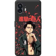 Черный чехол BoxFace Nothing Phone (2) Атака Титанов Леви