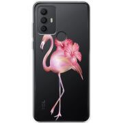 Прозрачный чехол BoxFace TCL 306 Floral Flamingo