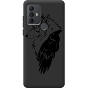 Черный чехол BoxFace TCL 306 Wolf and Raven