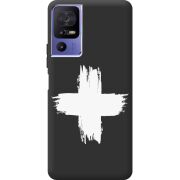 Черный чехол BoxFace TCL 40 SE Білий хрест ЗСУ