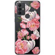 Прозрачный чехол BoxFace TCL 30 SE Peony Watercolor Style