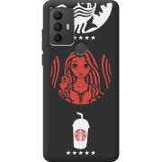 Черный чехол BoxFace TCL 30 SE RedWhite Coffee