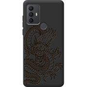 Черный чехол BoxFace TCL 30 SE Chinese Dragon