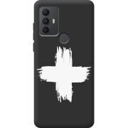 Черный чехол BoxFace TCL 30 SE Білий хрест ЗСУ
