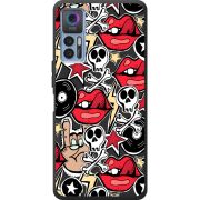 Черный чехол BoxFace TCL 30 Plus Rock Graffiti