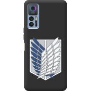 Черный чехол BoxFace TCL 30 Plus Атака Титанов Крылья Свободы