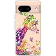 Прозрачный чехол BoxFace Google Pixel 8A Colorful Giraffe
