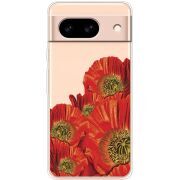 Прозрачный чехол BoxFace Google Pixel 8A Red Poppies
