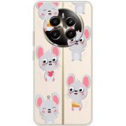 Прозрачный чехол BoxFace Realme 12 Plus 5G с 3D-глазками Mouse