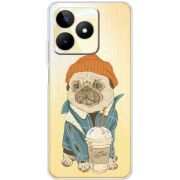 Прозрачный чехол BoxFace Realme Note 50 Dog Coffeeman