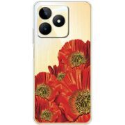 Прозрачный чехол BoxFace Realme Note 50 Red Poppies