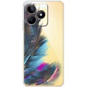 Прозрачный чехол BoxFace Realme Note 50 Feathers