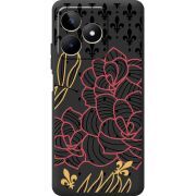 Черный чехол BoxFace Realme Note 50 FranceFlowers