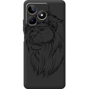Черный чехол BoxFace Realme Note 50 Lion