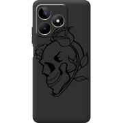 Черный чехол BoxFace Realme Note 50 Skull and Roses