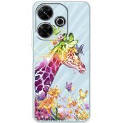 Прозрачный чехол BoxFace Xiaomi Redmi 13 Colorful Giraffe