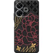 Черный чехол BoxFace Xiaomi Redmi 13 FranceFlowers