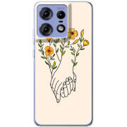 Чехол BoxFace Motorola Edge 50 Pro Flower Hands