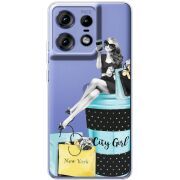 Прозрачный чехол BoxFace Motorola Edge 50 Pro City Girl