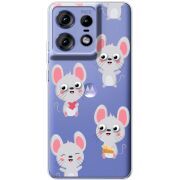 Прозрачный чехол BoxFace Motorola Edge 50 Pro с 3D-глазками Mouse
