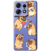 Прозрачный чехол BoxFace Motorola Edge 50 Pro с 3D-глазками Pug