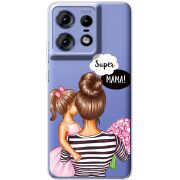 Прозрачный чехол BoxFace Motorola Edge 50 Pro Super Mama and Daughter