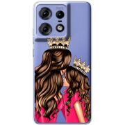 Прозрачный чехол BoxFace Motorola Edge 50 Pro Queen and Princess