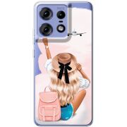 Прозрачный чехол BoxFace Motorola Edge 50 Pro Travel Girl