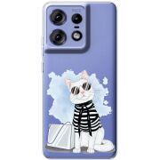 Прозрачный чехол BoxFace Motorola Edge 50 Pro Cat Style