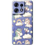 Прозрачный чехол BoxFace Motorola Edge 50 Pro Unicorns