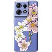 Прозрачный чехол BoxFace Motorola Edge 50 Pro Cherry Blossom