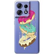 Прозрачный чехол BoxFace Motorola Edge 50 Pro Donuts
