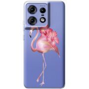 Прозрачный чехол BoxFace Motorola Edge 50 Pro Floral Flamingo
