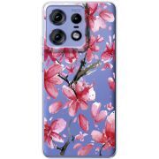 Прозрачный чехол BoxFace Motorola Edge 50 Pro Pink Magnolia