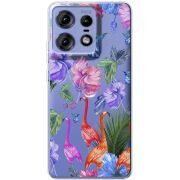Прозрачный чехол BoxFace Motorola Edge 50 Pro Flamingo