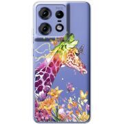 Прозрачный чехол BoxFace Motorola Edge 50 Pro Colorful Giraffe