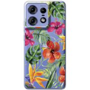 Прозрачный чехол BoxFace Motorola Edge 50 Pro Tropical Flowers