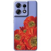 Прозрачный чехол BoxFace Motorola Edge 50 Pro Red Poppies