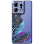 Прозрачный чехол BoxFace Motorola Edge 50 Pro Feathers