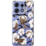 Прозрачный чехол BoxFace Motorola Edge 50 Pro Cotton flowers