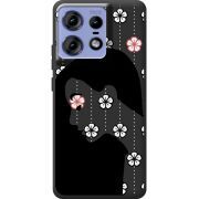 Черный чехол BoxFace Motorola Edge 50 Pro Flower Hair
