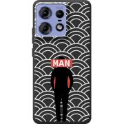 Черный чехол BoxFace Motorola Edge 50 Pro Man Pattern