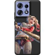 Черный чехол BoxFace Motorola Edge 50 Pro Happy Harley Quinn