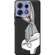 Черный чехол BoxFace Motorola Edge 50 Pro Lucky Rabbit