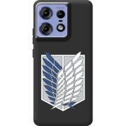Черный чехол BoxFace Motorola Edge 50 Pro Атака Титанов Крылья Свободы